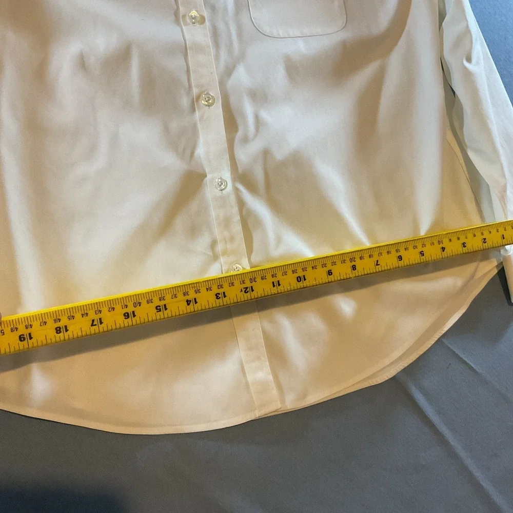 LL Bean Wrinkle Free Button Down Shirt Mens XL White Long Sleeve Classic Fit